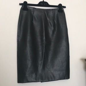 Faux leather pencil skirt